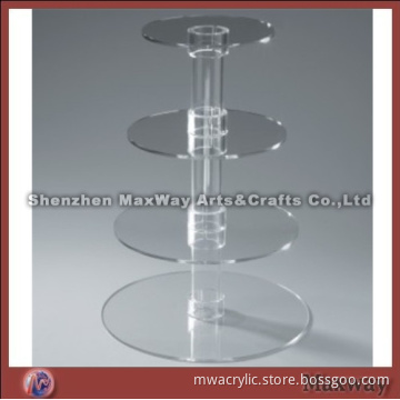 Crystal 4 tier dismountable plexiglass birthday cupcake stand